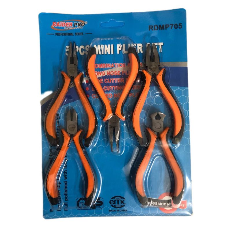 انبردست و انبر سیم چین و انبر دم باریک انبر کف چین و انبر دم باریک سر کج  رایدر مدل rdmp705